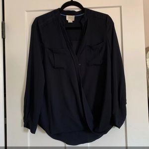 Navy Anthropologie blouse